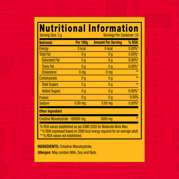 GNC PRO PERFORMANCE CREATINE MONOHYDRATE