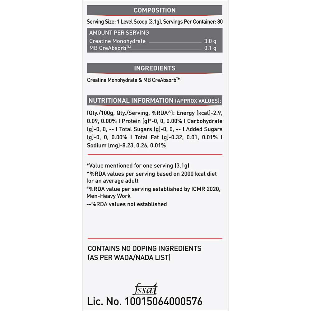 MUSCLEBLAZE CREATINE MONOHYDRATE CREAMP