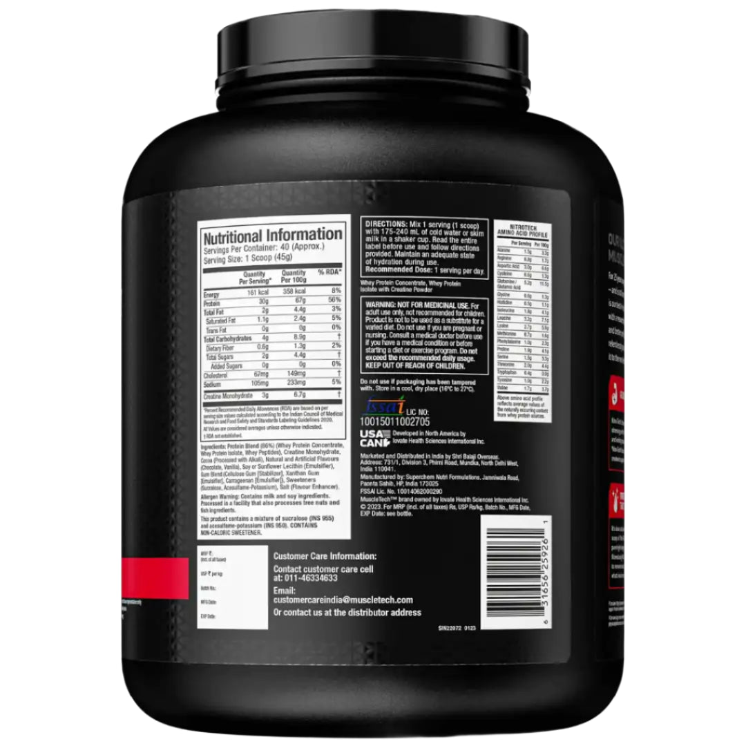 MUSCLETECH NITRO-TECH WHEY PROTEIN