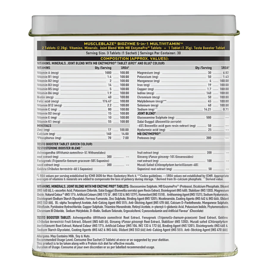 MUSCLEBLAZE BIOZYME 5IN1 MULTIVITAMIN