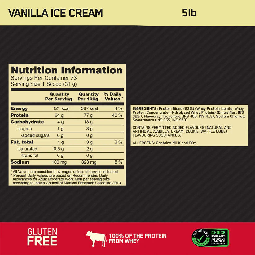 OPTIMUM NUTRITION GOLD STANDARD 100% WHEY