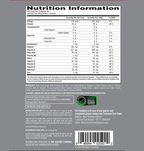 ISOPURE LOW CARB WHEY PROTEIN ISOLATE POWDER