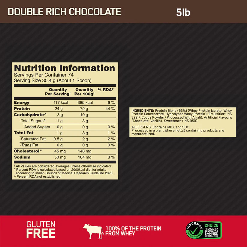 OPTIMUM NUTRITION GOLD STANDARD 100% WHEY