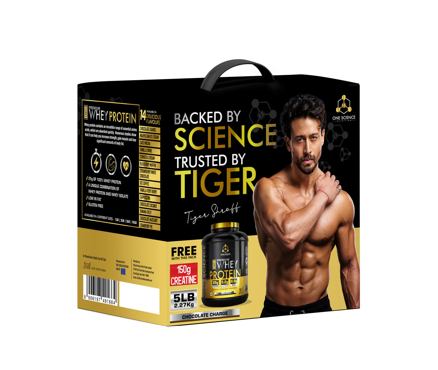 One Science Premium Whey Protein - 5 Lbs + Free Creatine 50 Servings